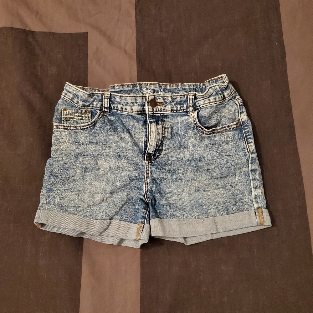 Girls Wonder Nation Size 16 Blue Denim Cutoff Cuff Shorts Summer